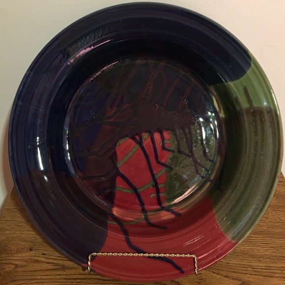 Beaumont Pottery NC. Large Bowl Vintage Signed 15x15x2 Very Nice! - Picture 1 of 3